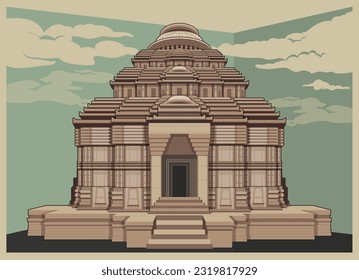 Templo Konark Sun - Odisha - Icono como archivo EPS 10 