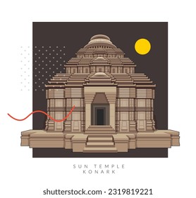 Konark Sun Temple - Odisha - Symbol als EPS10-Datei 