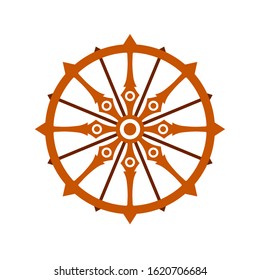 Konark wheel icon. Clipart image isolated on white background