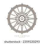 Konark Wheel - Sun Temple - Odisha - Icon as EPS 10 File 