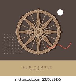 Konark Wheel - Sun Temple - Odisha - Icon as EPS 10 File 