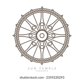 Konark Wheel - Sun Temple - Odisha - Symbol als EPS10-Datei 