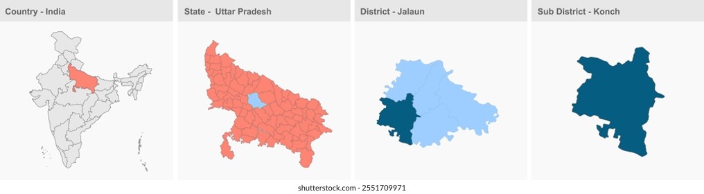 Konch map, Jalaun District,  Uttar Pradesh State, Republic of India, Government of  Uttar Pradesh , Indian territory, Eastern India, politics, village, tourism
