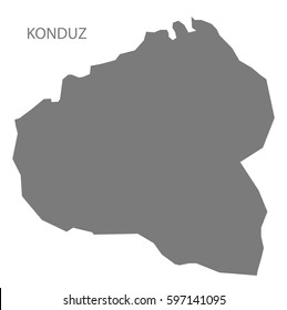 Konduz Afghanistan map grey illustration silhouette