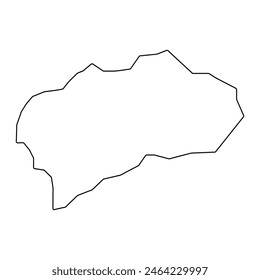 Carte de la commune de Kone, division administrative de la Nouvelle-Calédonie.  Illustration vectorielle.