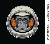 kong ape or gorila with astronout helmet