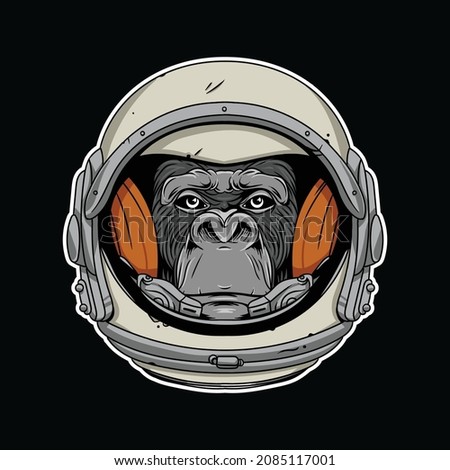 kong ape or gorila with astronout helmet