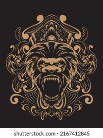 Kong artwork illustration and t shirt design Premium Vector