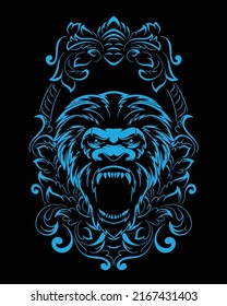 Kong artwork illustration and t shirt design Premium Vector
