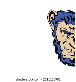 kong face vector, only part of the face is visible