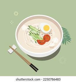 Kong-guksu is noodles in cold soybean soup
