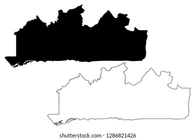 Kongo Central Province (Democratic Republic Of The Congo, DR Congo, DRC, Congo-Kinshasa) Map Vector Illustration, Scribble Sketch Bas-Congo Map