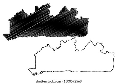 Kongo Central Province (Democratic Republic Of The Congo, DR Congo, DRC, Congo-Kinshasa) Map Vector Illustration, Scribble Sketch Bas-Congo Map