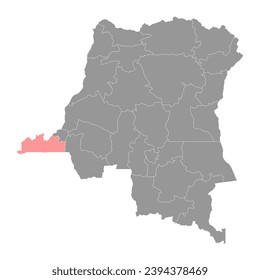Kongo Central province map, administrative division of Democratic Republic of the Congo. Vector illustration.