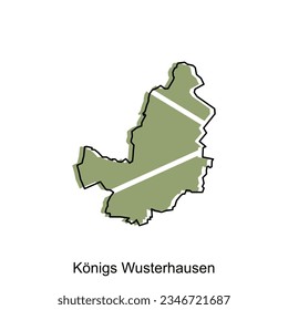 Konigs Wusterhausen City Map illustration. Simplified map of Germany Country vector design template