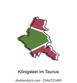 Konigstein Im Taurus City Map illustration. Simplified map of Germany Country vector design template