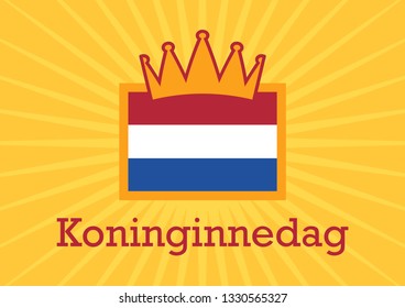 Koninginnedag vector. Netherlands flag vector. King's Day is a national holiday in the Kingdom of the Netherlands. Celebrated on 27 April. Important day