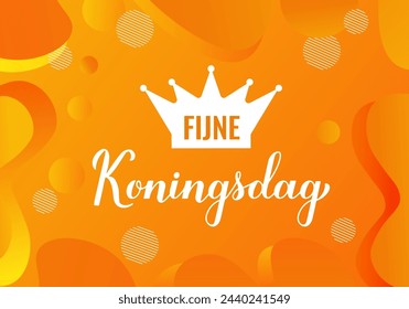 Koningsdag banner. King Day in Dutch. National holiday in Netherlands on April 27. Vector template for typography poster, card, flyer, etc