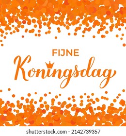 Koningsdag calligraphy hand lettering. King’s Day in Dutch. National holiday in Netherlands on April 27. Vector template for typography poster, banner, flyer, etc.