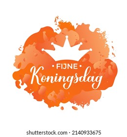 Koningsdag calligraphy hand lettering. King Day in Dutch. National holiday in Netherlands on April 27. Vector template for typography poster, banner, flyer, etc.