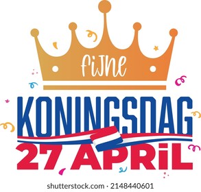 Koningsdag in Holland. Dutch national holiday celebrating King's birthday in Holland. Vector logo design.