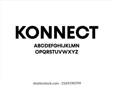 Konnect font for logo and headline. Isolated vector typeset