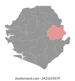 Kono District map, administrative division of Sierra Leone. Vector illustration.