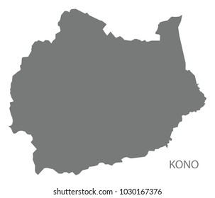 Kono Sierra Leone Map grey illustration silhouette