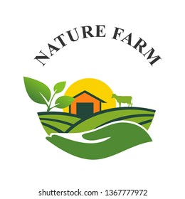 konsep desain logo pertanian alami