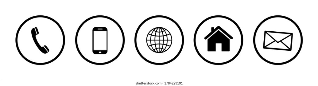 Kontakt icons, set of buttons.