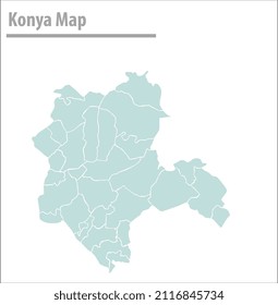 ilustración de mapa konya ciudad vector de turquía