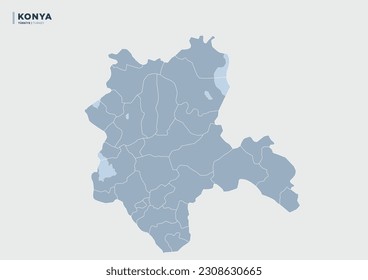 Provinz Konya Türkei, Provinz Karte.