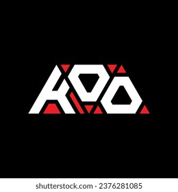Das Logo-Design des KOO-Dreiecks mit Dreiecksform. KOO Dreieck Logo Design Monogramm. KOO Dreieck Vektor Logo Vorlage mit roter Farbe. Das dreiseitige KOO-Logo Einfach, elegant und luxuriös.