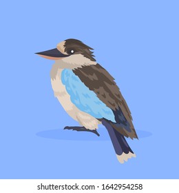 kookaburra bird icon cute cartoon wild animal symbol wildlife species fauna concept flat vector illustration