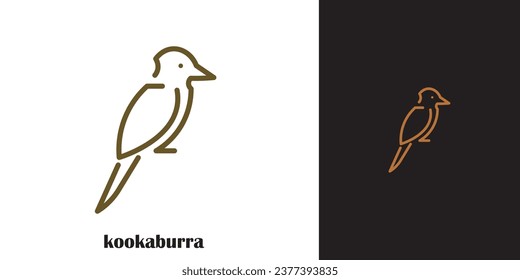 logotipo de ave kookaburra con diseño minimalista.