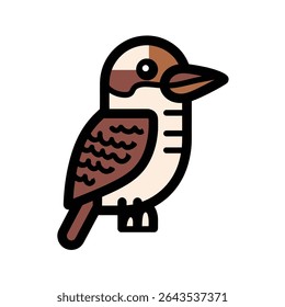 Kookaburra se erige con calma Vector gráfico de fondo neutro arte simplificado