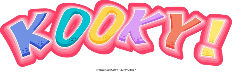 Ilustración de texto de palabra aislada de Kooky