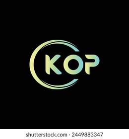 Ilustración vectorial de Plantilla de diseño de logotipo inicial de letra KOP