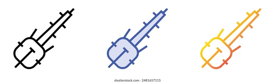kora icon. Linear, Blue Fill and Gradient Style Design Isolated On White Background