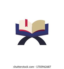 Koran book flat icon isolated on a white background
