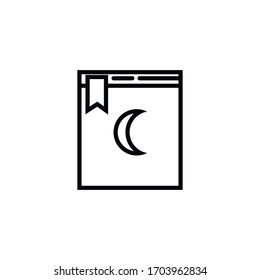 Koran book thin line icon isolated on a white background