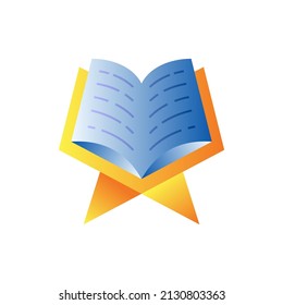 Koran gradient flat icon. Religious text of Islam. Vector illustration.