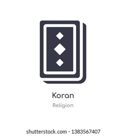 koran icon. isolated koran icon vector illustration from religion collection. editable sing symbol can be use for web site and mobile app
