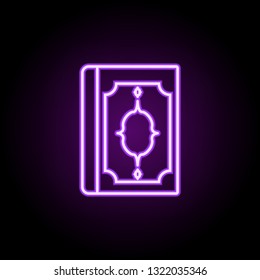 Koran outline icon. Elements of religion in neon style icons. Simple icon for websites, web design, mobile app, info graphics
