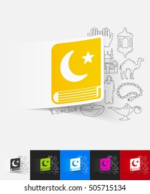 koran paper sticker with hand drawn elements