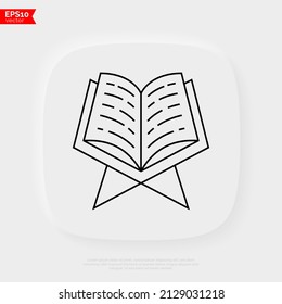 Koran thin line icon. Religious text of Islam. Vector illustration.