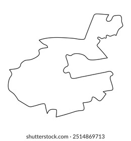Stadtplan von Korangi, Verwaltungsbezirk von Pakistan. Vektorgrafik.