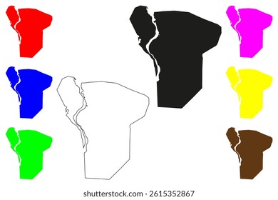 Korba city (Republic of India, State of Chhattisgarh) map vector illustration, scribble sketch Korba map