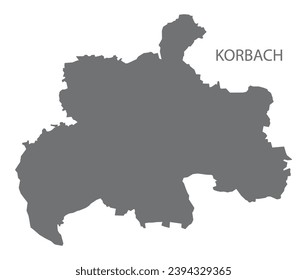 Korbach German city map grey illustration silhouette shape