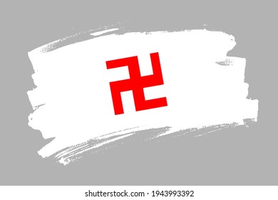 Korea Buddhist flag. Symbol of Buddhism banner brush concept. Religious flag horizontal vector Illustration isolated on gray background.  